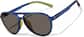 Angle view of Aviator Sports Sunglasses T02101615 in Blue with Gray Lenses thumbnail