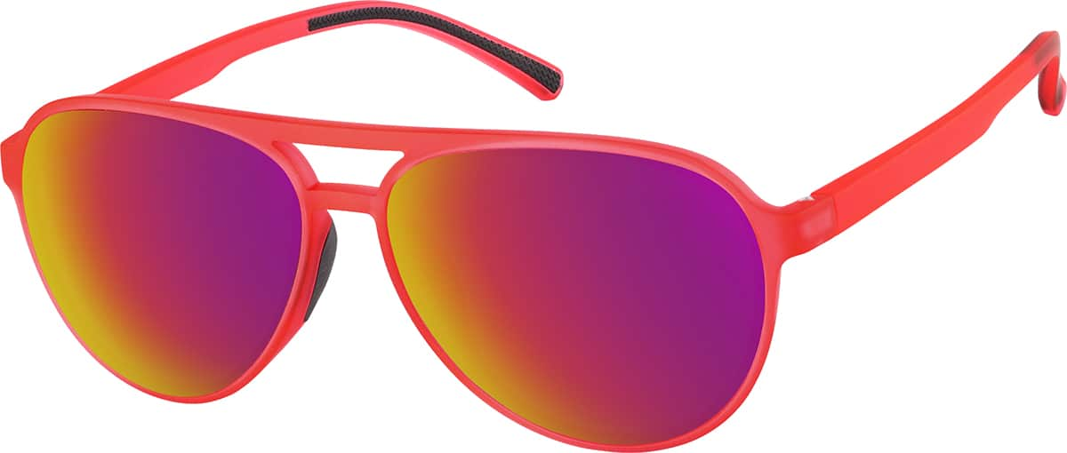 Angle view of Sport Polarized Sunglasses T02101818 in Red