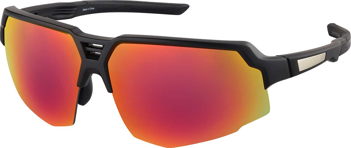 Angle view of Sport Polarized Sunglasses T02122118 in Black