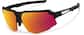 Angle view of Wrap-Around Sports Sunglasses T02122118 in Black with Flame Mirror thumbnail