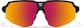 Front view of Wrap-Around Sports Sunglasses T02122118 in Black with Flame Mirror thumbnail