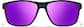 Front view of Rectangle Sports Sunglasses T02152117 in Black with Purple Mirror thumbnail