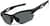 Angle view of Half Rim Wrap-Around Sunglasses T02162112 in Black with Gray Lens thumbnail