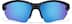 Half Rim Wrap-Around Sunglasses T02162116 in Black with Blue Mirror