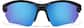 Front view of Half Rim Wrap-Around Sunglasses T02162116 in Black with Blue Mirror thumbnail