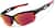 Angle view of Half Rim Wrap-Around Sunglasses T02162142 in Black with Flame Red Mirror thumbnail