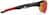 Side view of Half Rim Wrap-Around Sunglasses T02162142 in Black with Flame Red Mirror thumbnail