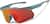 Angle view of Wrap-Around Shield Sunglasses T02171618 in Blue with Flame Mirror thumbnail
