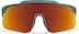 Wrap-Around Shield Sunglasses T02171618 in Blue with Flame Mirror