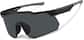 Angle view of Wrap-Around Shield Sunglasses T02172121 in Black with Gray Lens thumbnail