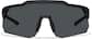 Front view of Wrap-Around Shield Sunglasses T02172121 in Black with Gray Lens thumbnail