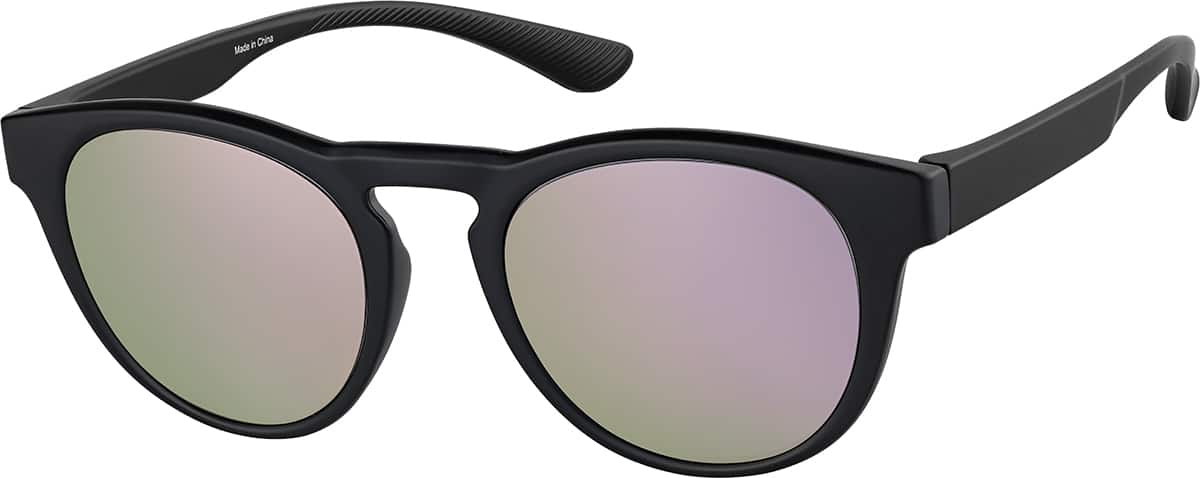 Angle view of Round Sunglasses T02192119 in Black