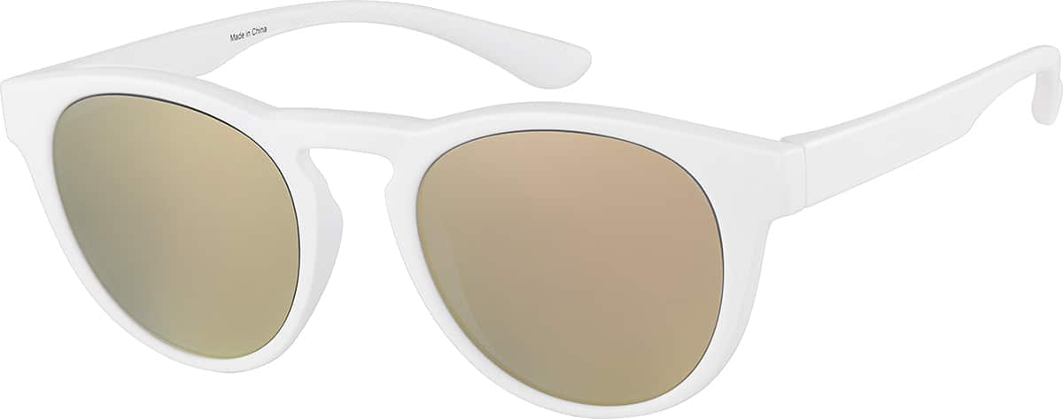 Angle view of Round Sunglasses T02193019 in White