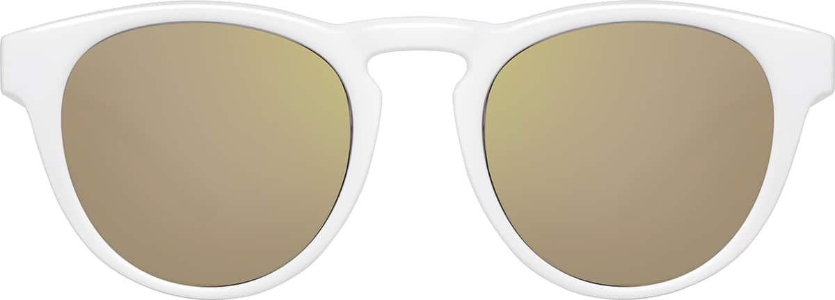 Front view of Round Sunglasses T02193019 in White