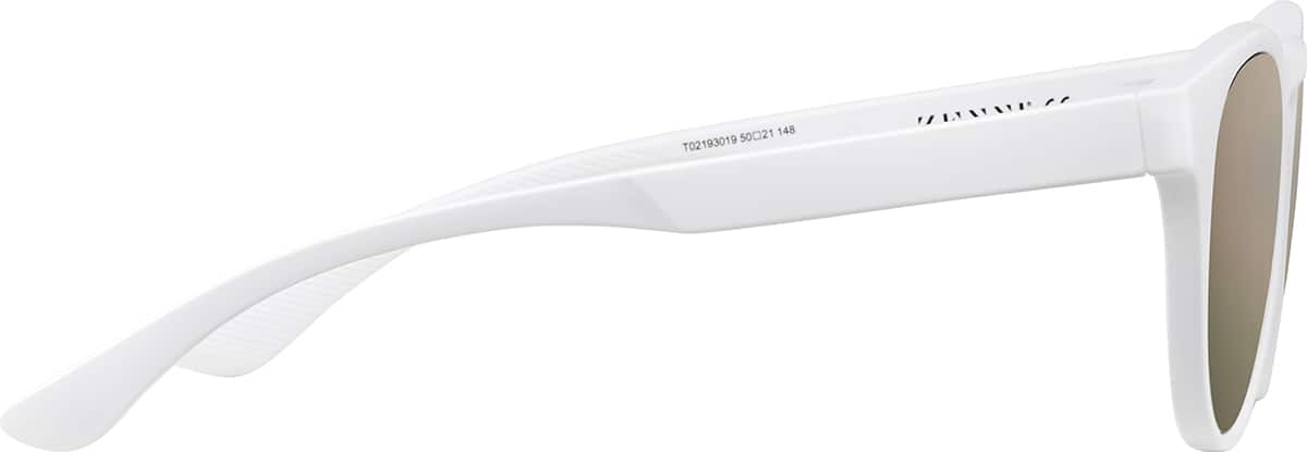 Side view of Round Sunglasses T02193019 in White