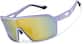 Angle view of Wrapped Shield Sunglasses T02221614 in Purple with Gold Mirror thumbnail