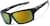 Angle view of Wrap-Around Square Sunglasses T02262124 in Black with Gold Mirror thumbnail