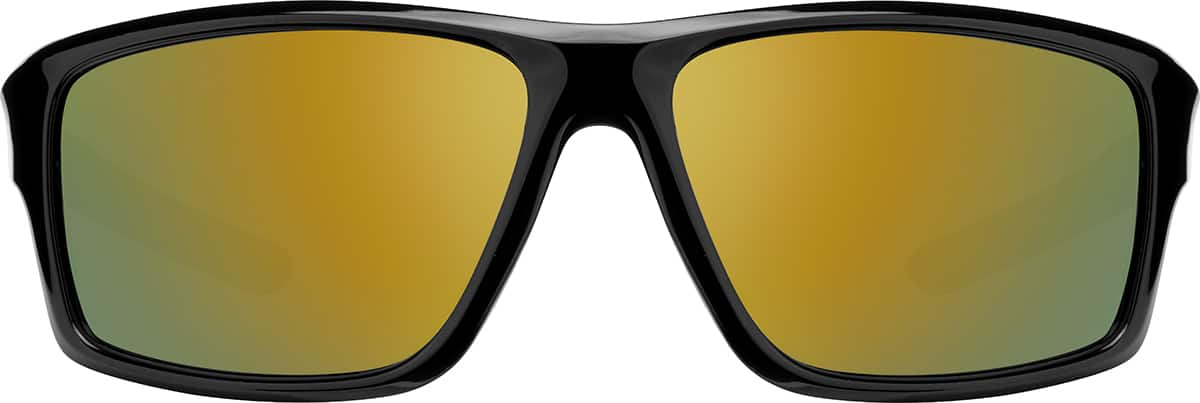 Front view of Rectangle Sunglasses T02262124 in Black