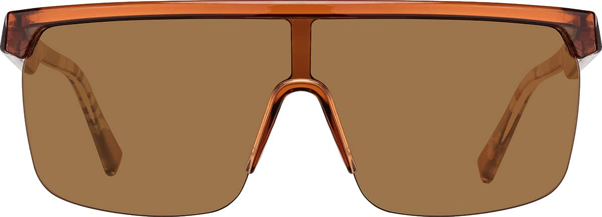 Front view of Aviator Polarized Sunglasses T02271515 in Brown