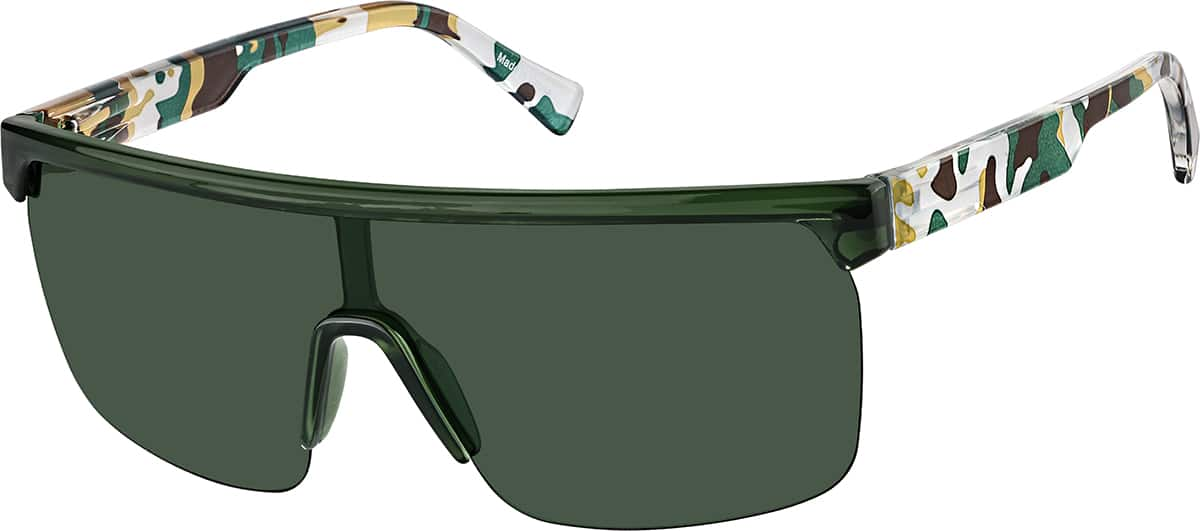 Angle view of Aviator Polarized Sunglasses T02272424 in Green