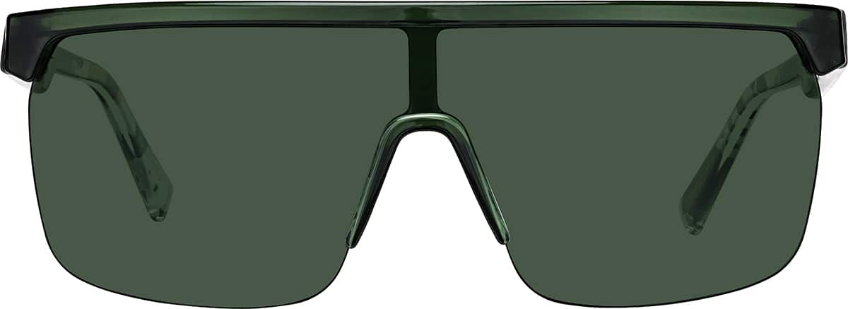 Front view of Aviator Polarized Sunglasses T02272424 in Green