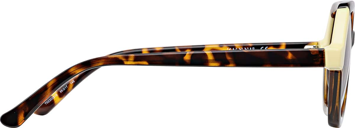 Side view of Geometric Sunglasses T02302515 in Tortoiseshell