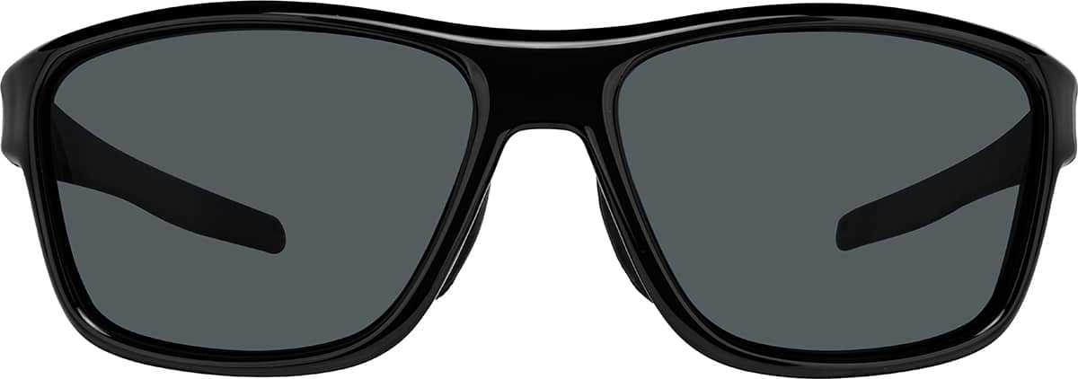 Front view of Rectangle Sunglasses T02312112 in Black