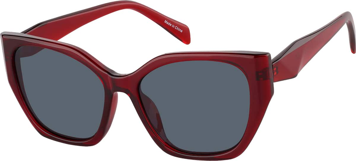 Angle view of Cat-Eye Sunglasses T02321812 in Red