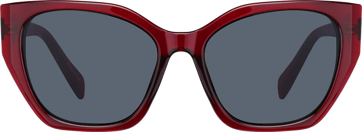 Front view of Cat-Eye Sunglasses T02321812 in Red