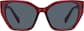 Front view of Cat-Eye Sunglasses T02321812 in Red thumbnail