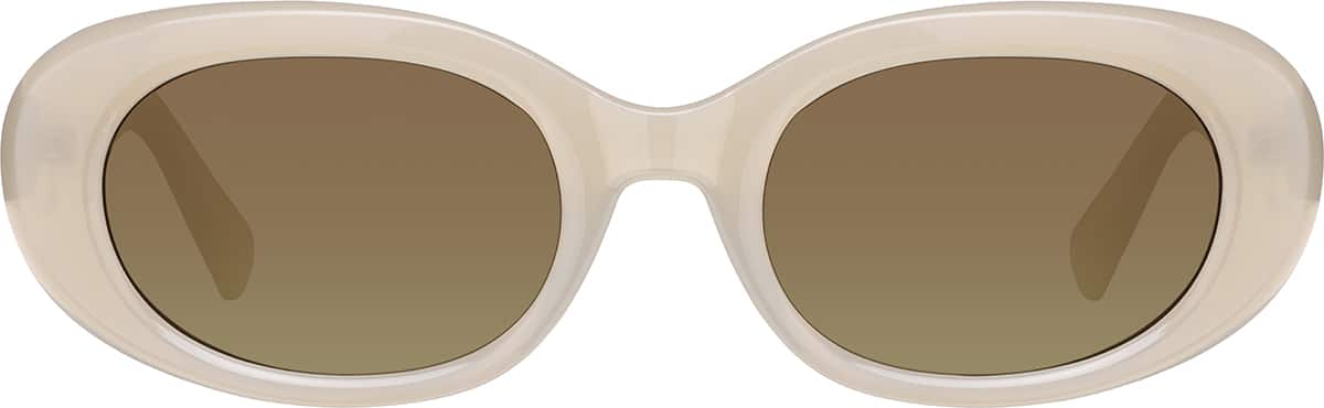 Front view of Oval Sunglasses T02361215 in Gray