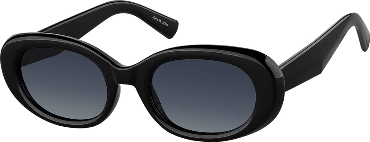 Angle view of Oval Sunglasses T02362112 in Black