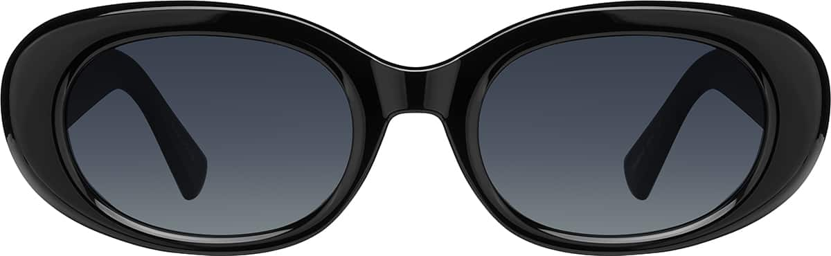 Front view of Oval Sunglasses T02362112 in Black