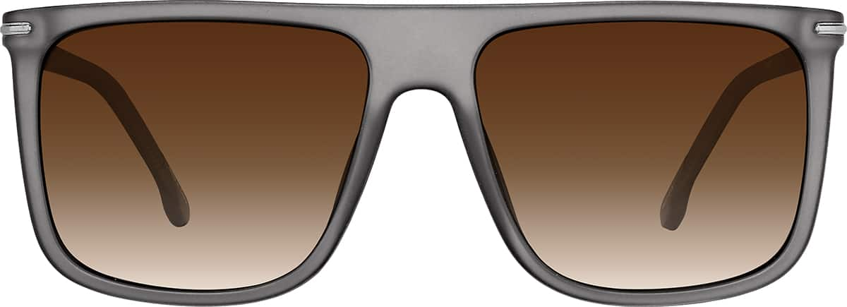 Front view of Square Sunglasses T02371215 in Gray