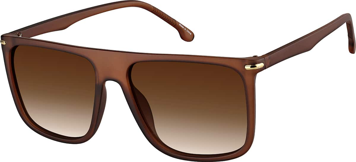 Angle view of Square Sunglasses T02371515 in Brown