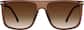 Front view of Square Sunglasses T02371515 in Brown thumbnail