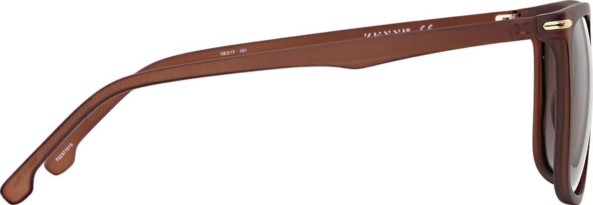 Side view of Square Sunglasses T02371515 in Brown