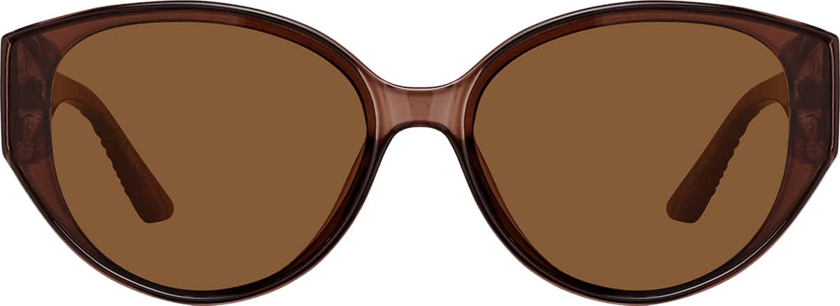 Front view of Cat-Eye Sunglasses T02381515 in Brown