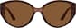Front view of Cat-Eye Sunglasses T02381515 in Brown thumbnail