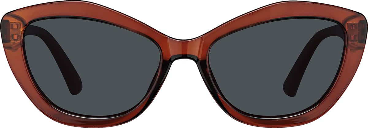 Front view of Cat-Eye Sunglasses T02391812 in Red