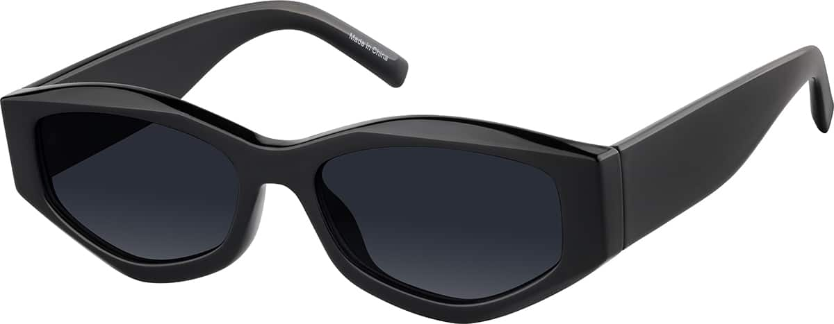 Angle view of Geometric Sunglasses T02402112 in Black