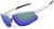 Angle view of Wrap-Around Half Rim Sunglasses T02461124 in Silver with Green Mirror thumbnail