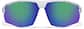 Front view of Wrap-Around Half Rim Sunglasses T02461124 in Silver with Green Mirror thumbnail