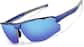 Angle view of Wrap-Around Half Rim Sunglasses T02461616 in Blue with Blue Mirror thumbnail