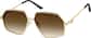 Angle view of Geometric Sunglasses T04031415 in Gold thumbnail