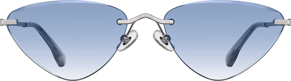Front view of Cat-Eye Sunglasses T04041116 in Silver