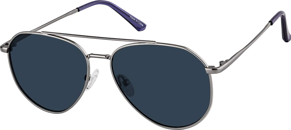 Angle view of Aviator Sunglasses T04071216 in Gray