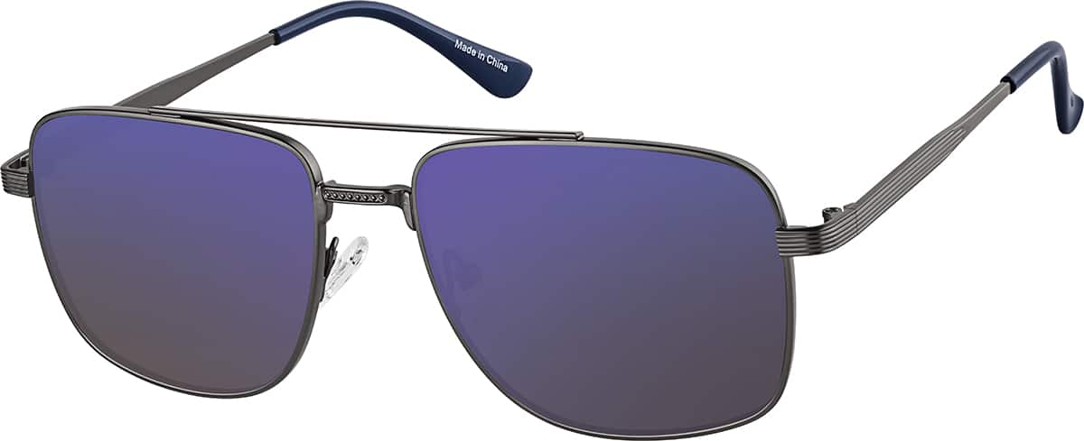 Angle view of Aviator Sunglasses T04081216 in Gray