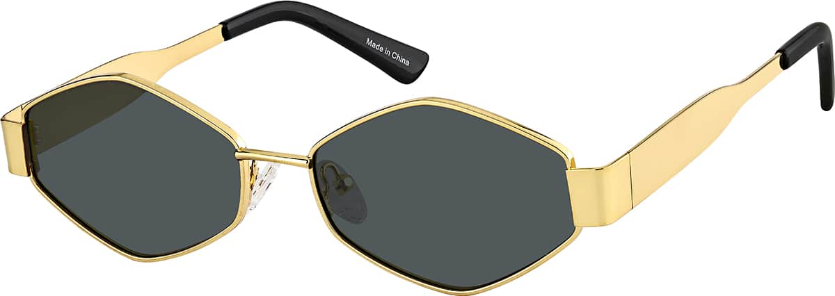 Angle view of Geometric Sunglasses T04101412 in Gold