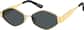 Angle view of Geometric Sunglasses T04101412 in Gold thumbnail